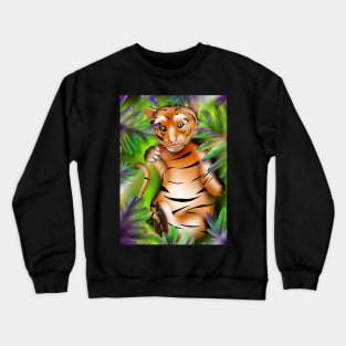 Tiger paw - Chibi tiger in the jungle Crewneck Sweatshirt